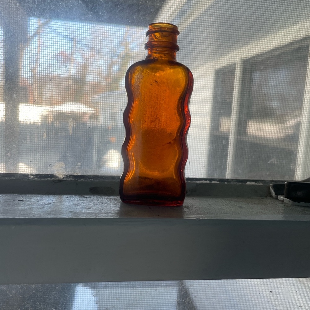 Vintage Poison Bottle: Roux 55 Amber Glass